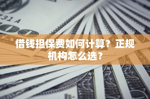 武汉借钱担保费如何计算？正规机构怎么选？