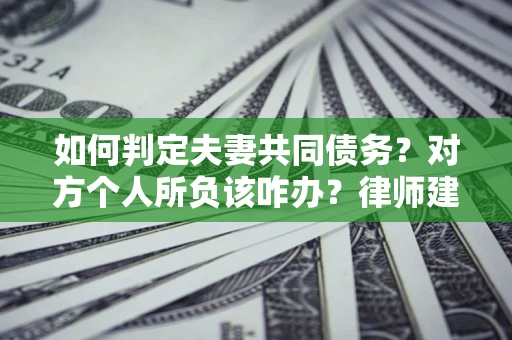 武汉如何判定夫妻共同债务？对方个人所负该咋办？律师建议