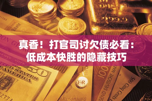 武汉真香！打官司讨欠债必看：低成本快胜的隐藏技巧