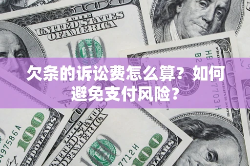 武汉欠条的诉讼费怎么算？如何避免支付风险？